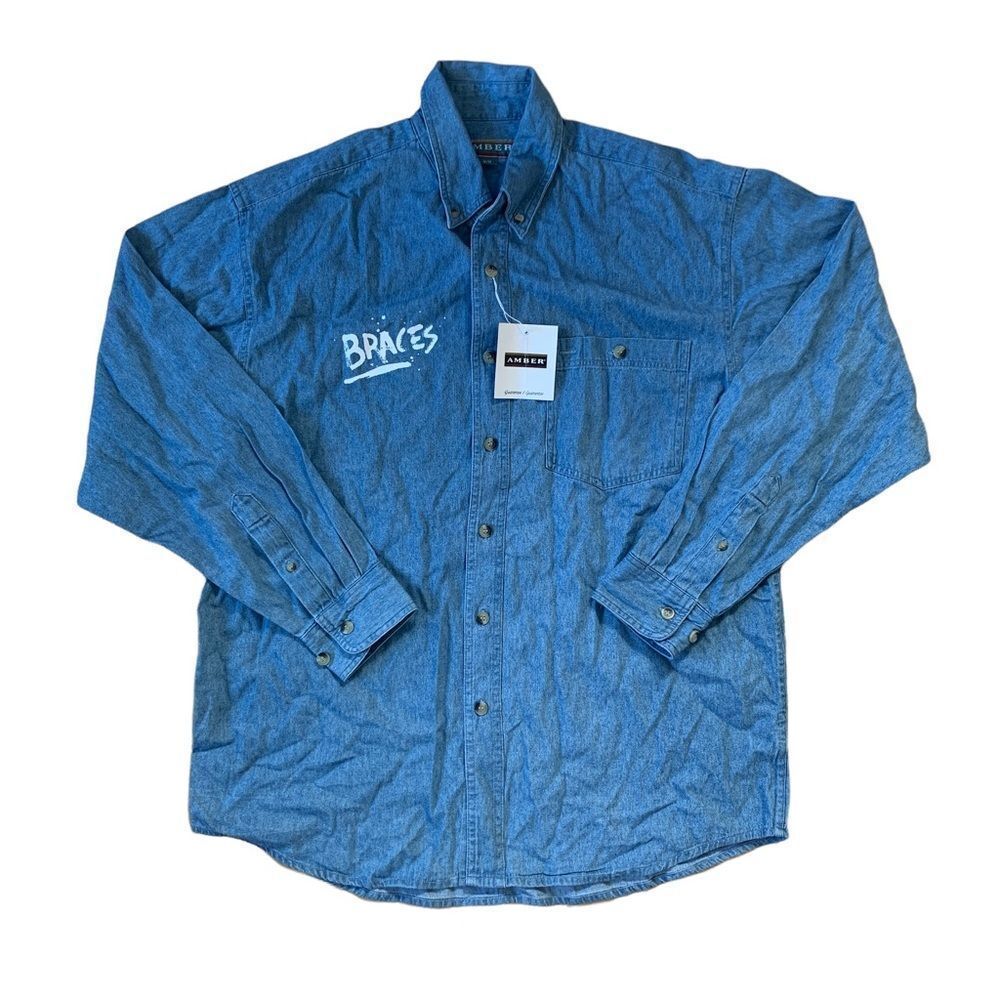 New Blue Amber Button Up Size Medium